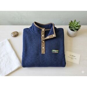 L.L. Bean Gorpcore Sweater Fleece Snap-T Pullover Blue Men's Large
